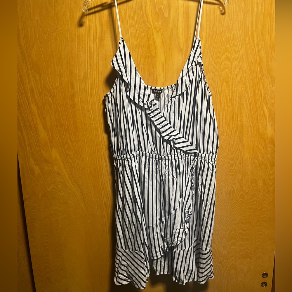 Express white surplice dress
